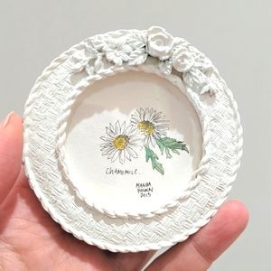 Original Watercolor Tiny Painting - Chamomile Flowers